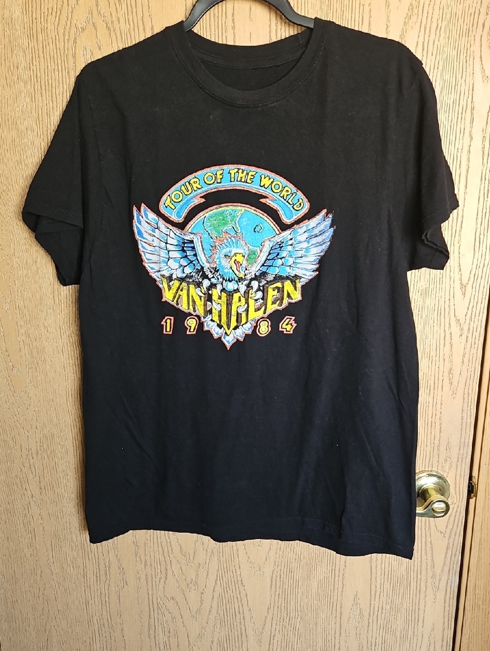 Van Halen Tour of the World 1984 Black Graphic T-Shirt
